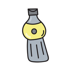 mineral bottle hand drawing illustration 
