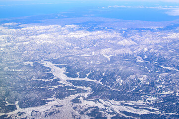 Fototapeta premium A beautiful view of the mountain range from above