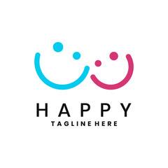 Happy logo design with abstract smiling face