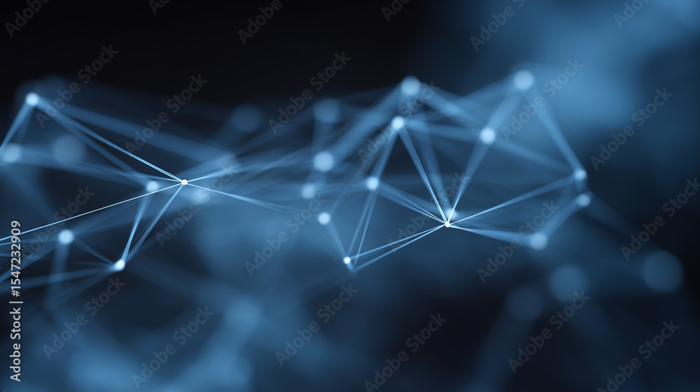 Aufkleber abstract network interconnected device digital connection blue background technology futuristic glow