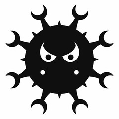 Virus silhouette icon on white background