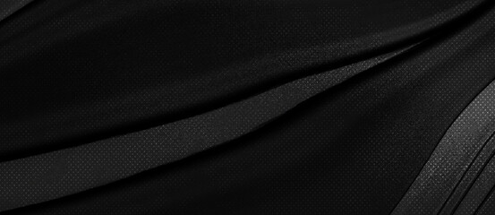 Smooth black abstract illustration with flowing shapes and fine dotted texture pattern.
