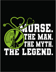 Men Funny Nurse Male Nurse - printable editable vector art file.