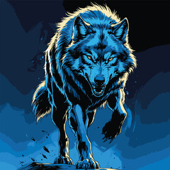 realistic and natural vector wolf image