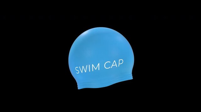 Swim Cap Rotating on a Transparent Background. Seamless Loop. 4K
