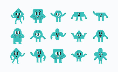 Cute Basic Shape Character Illustration Pack