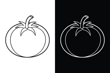 Tomato Vegetable Line Icon. Clean Outline Clipart for Web and Print