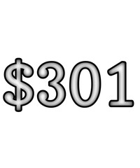 dollar sign on white background $301