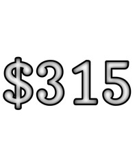 dollar sign on white background $315