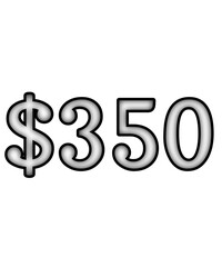 dollar sign on white background $350