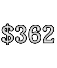 dollar sign on white background $362