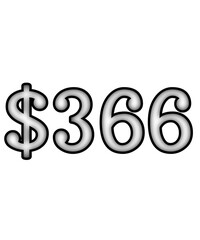 dollar sign on white background $366