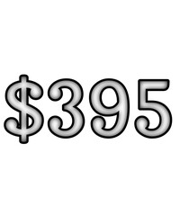 dollar sign on white background $395