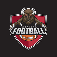 american football club logo bison vector illustration design © sugeng