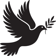 Dove with olive vector illustration