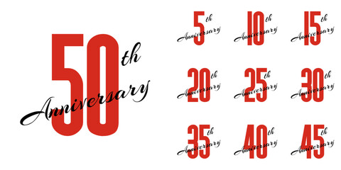 anniversary celebration label, jubilee card vector mockup, happy birthday sign, event invitation, social media congratulation post template
