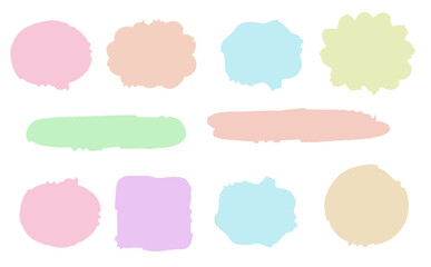 パステルカラフルなふきだし