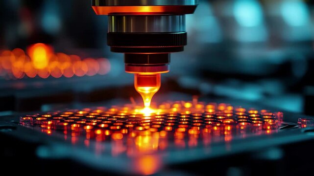Precision droplet deposition on a microarray during advanced technology research in a laboratory setting