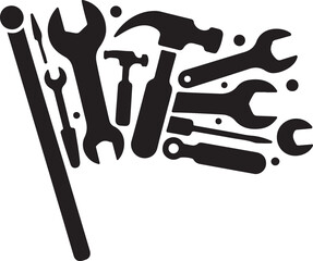 Flag made of tools vector illustration