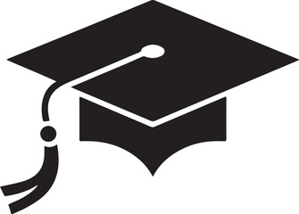 Flying graduation cap, Graduate college, high school or university cap isolated on transparent background.