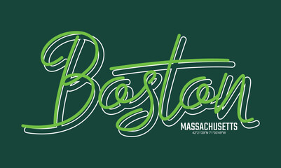 Boston, Massachusetts. Vintage typography design in vector illustration.clothing, t shirt,apparel and other uses. © WASPROJECT