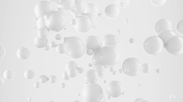 White bubbles liquid against a gentle backdrop, evoking themes of skincare, freshness, and anti-aging. Suitable for cosmetics, wellness, or clean beauty advertising concepts.