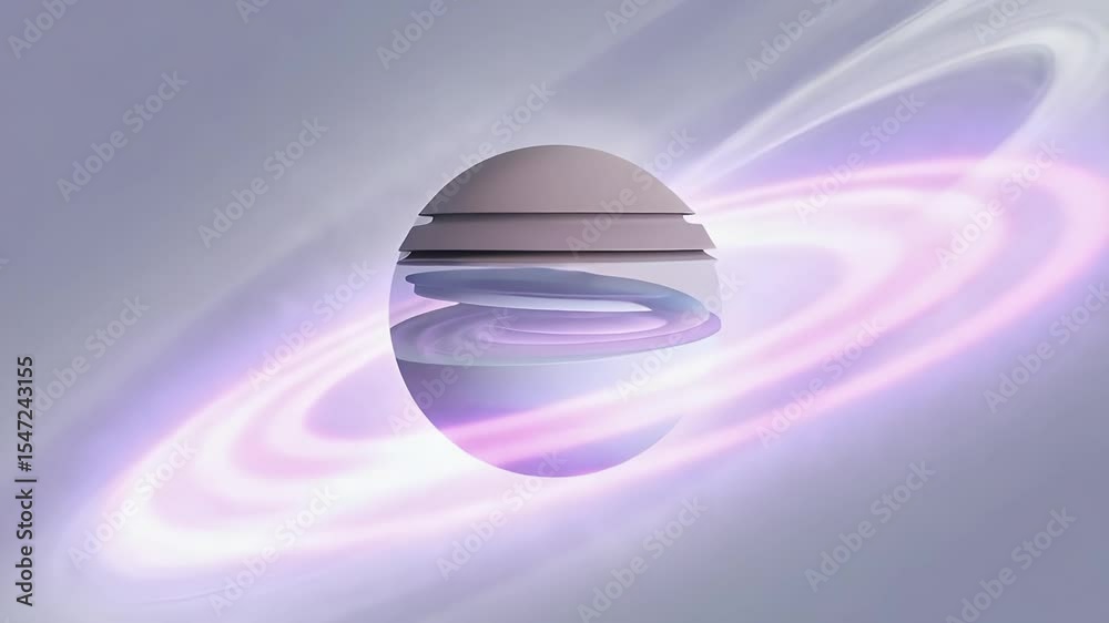 Poster mysterious orb: abstract composition of an orb featuring a layered structure with a swirling, ethere