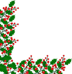 Leaf Christmas and Red Berries Decoration