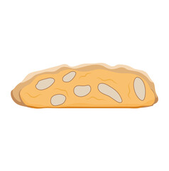 Biscotti with Almond Nut Sliced Illustration Isolated on White Background