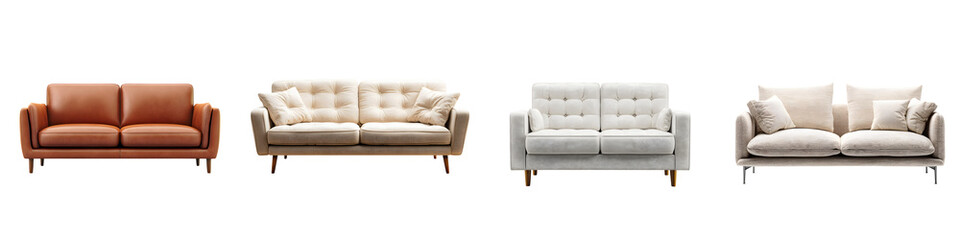 Fototapeta premium Modern Sofa Collection: Stylish Living Room Furniture on White