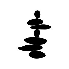 7 balanced stones, well-being and harmony lifestyle concept, yoga vector logotype template