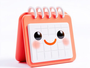 Fototapeta premium Cute Calendar with Smiling Face Design