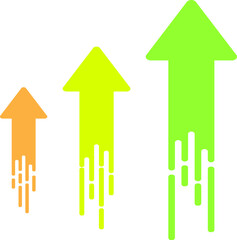 Increasing success and growth Three upward trending arrows showcasing growth progress development success in business, Business Progress, Financial Investment, and Analytical Insight.