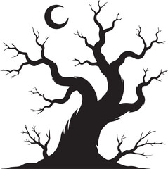 Spooky tree vector illustration