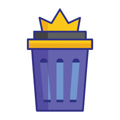 Trash can with crown