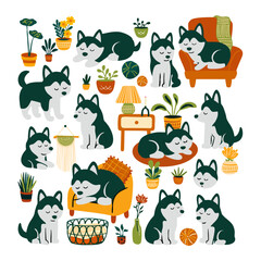 Cozy Dog in a Plant-Filled Home 5