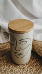 Obraz premium Face Line Art Mug – Minimalistic Decorative Cup