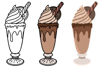 Perfect milkshake vector illustration for your design.