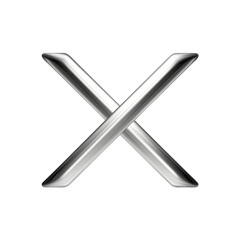 Minimal hamburger menu icon with metallic lines transforming smoothly into a bold X with gentle rotation animation isolated on white background