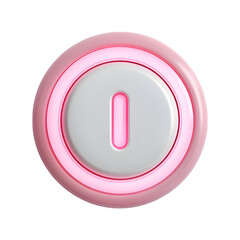 On off power icon softly illuminating when activated with internal glowing ring animation isolated on white background