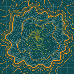 Background of the topographic map. Topographic map lines, contour background. Geographic abstract grid