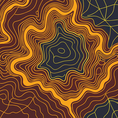 Background of the topographic map. Topographic map lines, contour background. Geographic abstract grid