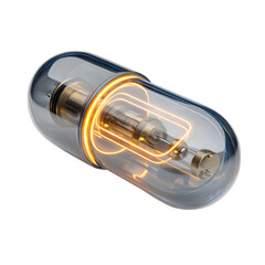 Slider toggle styled as a floating capsule with glowing inner track and soft mechanical movement isolated on white background