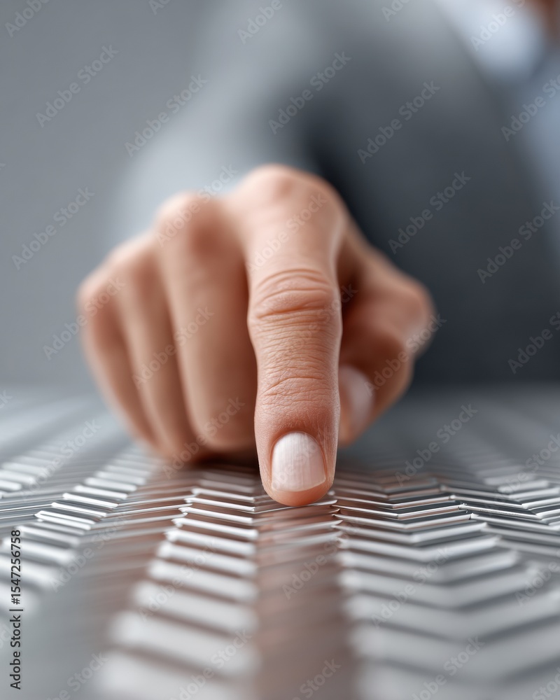 Aufkleber Businessman Touching Digital Progress Checklist on Interactive Interface with Check Marks and Loading Bar in Corporate Office for Project Management