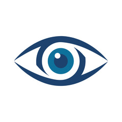 Minimalist futuristic eye icon logo for AI vision recognition and smart technology design