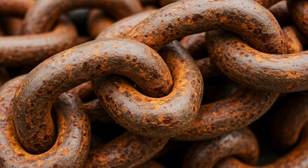 Intricate Texture of Heavily Rusted Chain Links