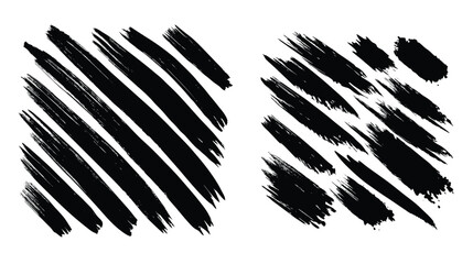 Vector art illustration of beauty makeup with black ink and white paint splashes, brushes, 