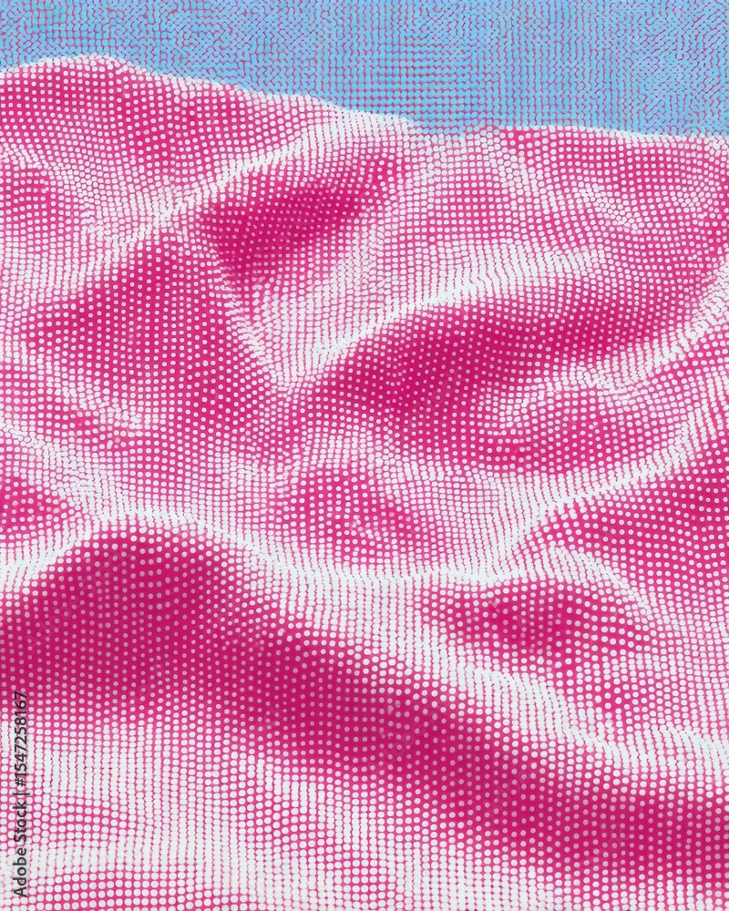 Aufkleber abstract digital waves formed by white dots with grainy texture creating flowing gradients for machi