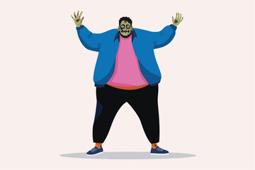 Cartoon vector illustration of a Halloween zombie character