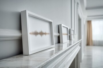 Minimalist Seismograph Waveform Art in Neutral Tones with Soft Natural Light - Modern Geological Hazard Awareness and Precision Earthquake Monitoring Display